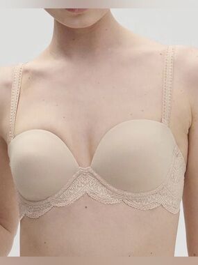 NWT Simone Perele Karma Strapless Bra in Rose size 36DD (E)